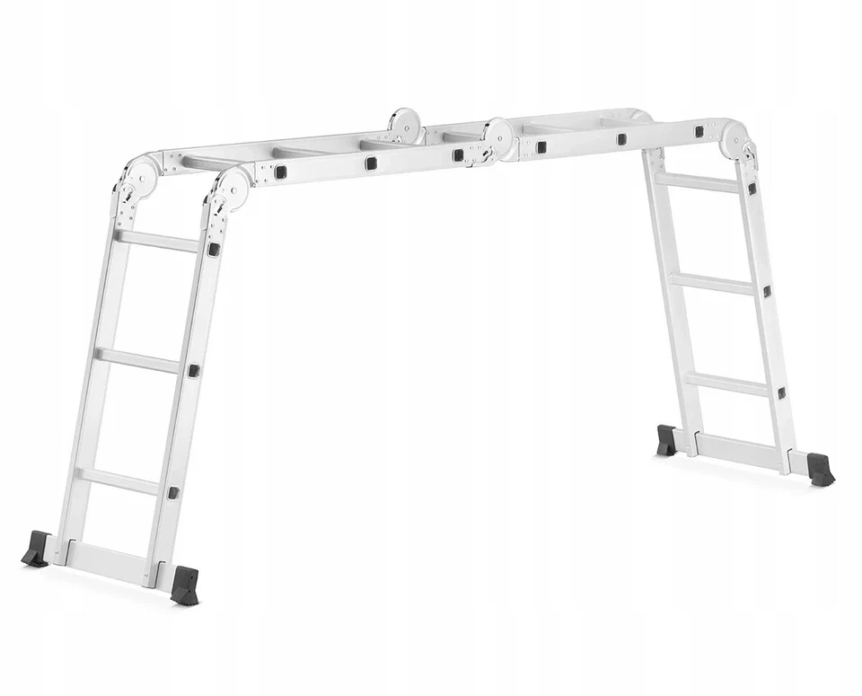 Mehrzweckleiter 4x3 Klappleiter Gelenkleiter Ausziehbar Aluleiter Alu Plattform - Bild 3 von 4