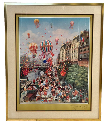 Images Naives Hiro Yamagata 1979 Signed and Framed Poster