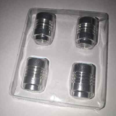 Silber Chrom Runde Auto Fahrrad Reifen Ventil Staubkappen NEU - 4er Pack