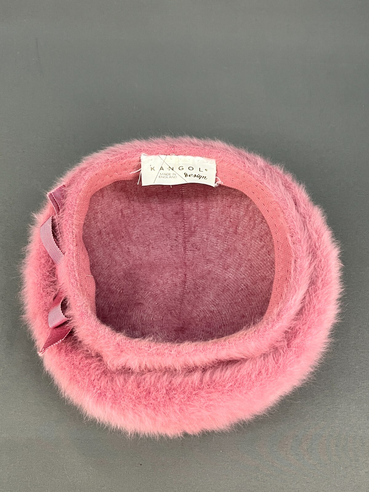 Vintage Ladies'  Kangol Design Pink Angora Hat Cloche Beret Side Bow England (30 image 6