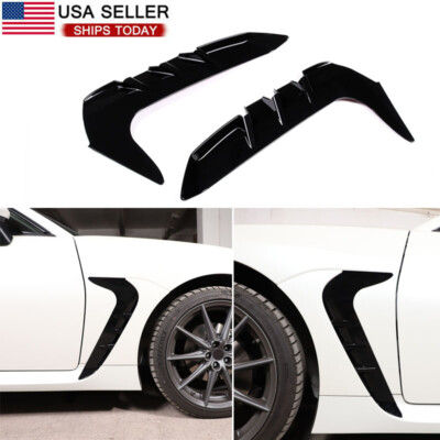 Gloss Black Front Fender Side Vent Garnish Trims For GR86/Subaru