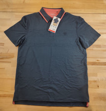 Men's Chaps Short Sleeve Stretch Moisture Wicking Golf Polo Shirt Black Medium