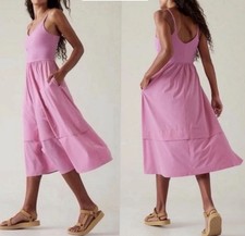 Athleta Elation V-Neck Hybrid Dress in Begonia Pink Size XL