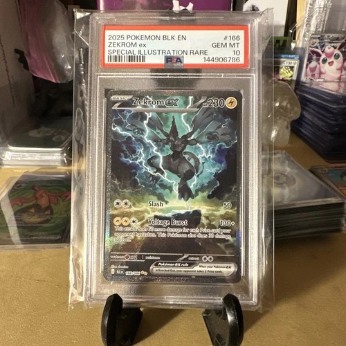 Pokemon TCG Zekrom ex SIR 166/086 Sv: Black Bolt Holo PSA 10
