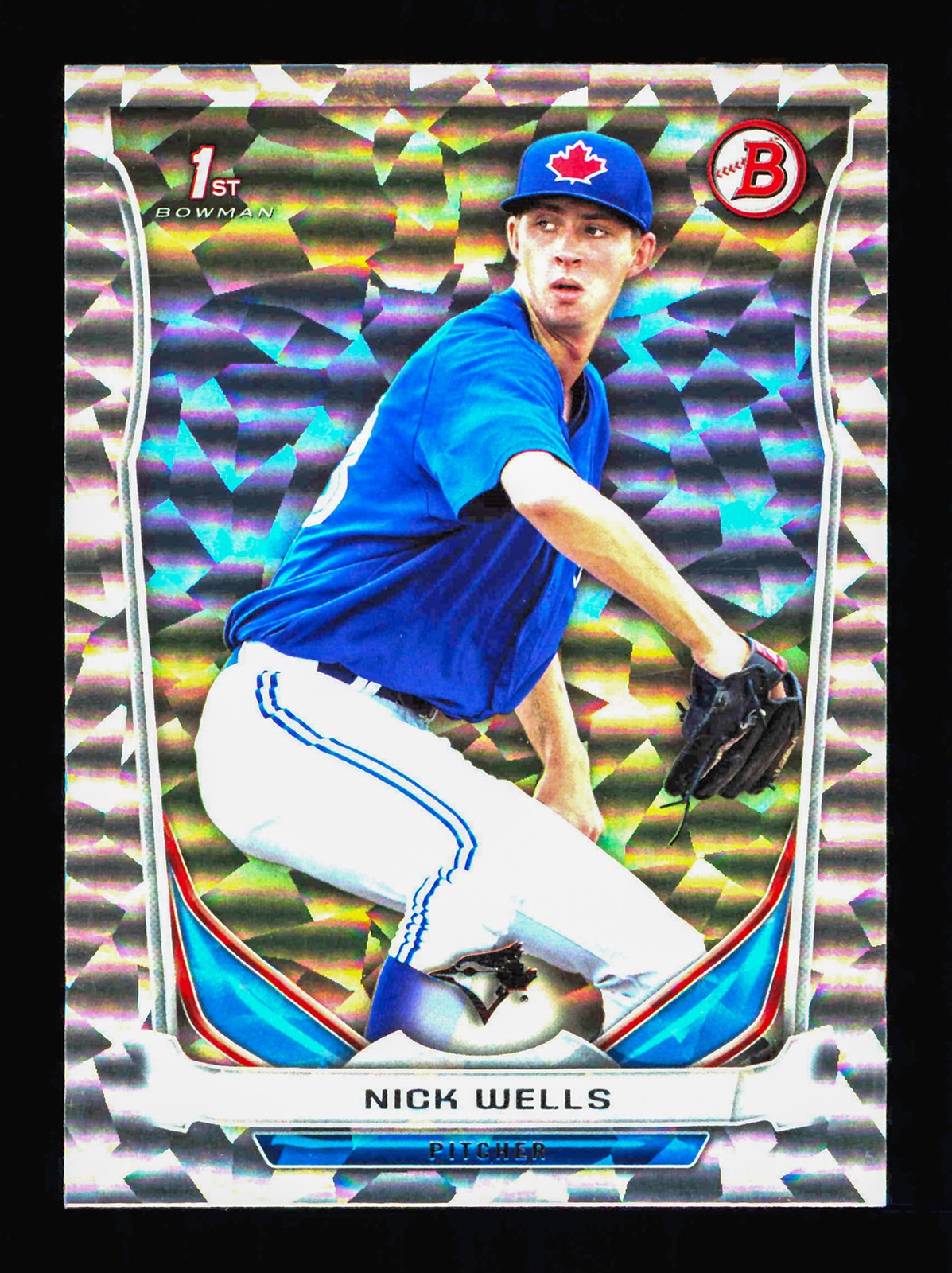 2014 Bowman Draft #DP89 Nick Wells Silver Ice Toronto Blue Jays