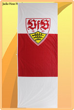 Fahne Flagge Hissfahne VfB Stuttgart Wappen Mastfahne Rot Weiß Gr: 150x400cm NEU