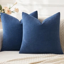 MIULEE Navy Blue Couch Pillow Covers 18x18 18" x (Pack of 2), 