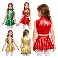 Girls Skirt Set Crop Top Dance Set Jazz Dance Dance Costume Stage Performance