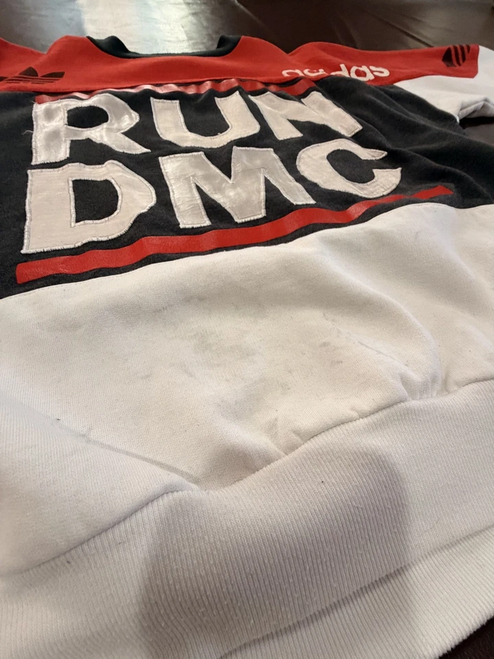 1980-х годов запустить DMC Adidas Crewneck толстовка мужской большой винтажный рэп футболка хип-хоп 80-х - Изображение 3 из 4