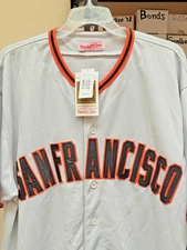 BARRY BONDS MITCHELL AND NESS AUTHENTIC GREY ROAD JERSEY COOPERSTOWN COLLECTION