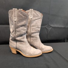 Vintage Wolverine Suede Cowboy Boots 1974 Women's Size 6.5 M Gray