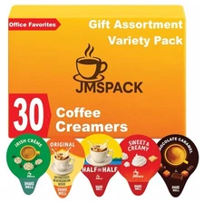 Excellent Gift, Variety Pack Creamers Creamer Singles,  30 Ct, 5 Flavors