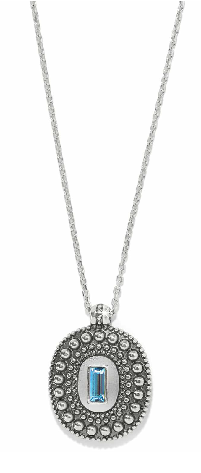 Brighton Pretty Tough Gem Necklace Silver-Aqua #JM759B MSRP: $78NWT