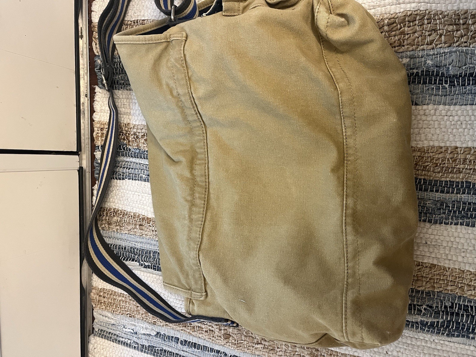 Vintage Abercrombie and Fitch Tan Canvas Messenger Bag 18x13”