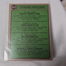1974 Topps #600 Rookie Ron Cash Jim Cox Bill Madlock Reggie Sanders