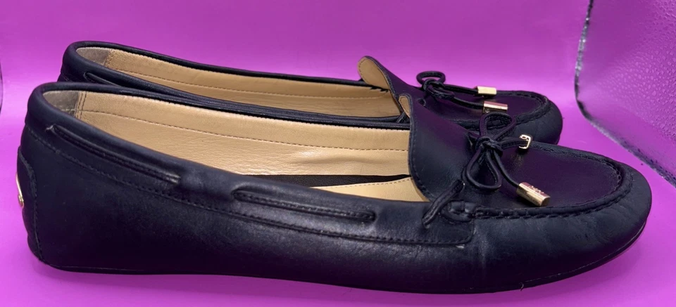 Michael Kors MK DAISY Luggage Black Leather Moc Loafers Flat Shoes Sz 10m (0736) - Image 3 of 4