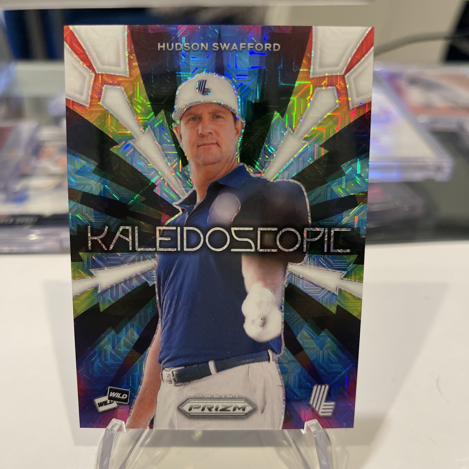 2024 Panini Prizm LIV Golf Hudson Swafford White Mojo Kaleidoscope 7/36 Rookie Card