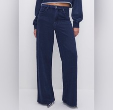 Good American Good Skate Terry Sweatpants Jeans Women's Size 8 Wide Leg Stretch