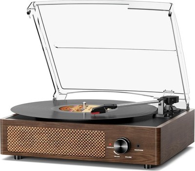 Compact Bluetooth Record Player with Built-In Speakers - Perfect for Home Decor