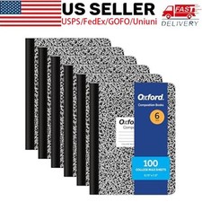 9-3/4 x7-1/2 Composition Notebook 6Pcs, College Ruled Black 100 Sheet