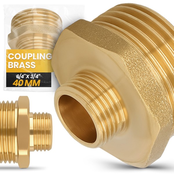 Messing Kupplung Fitting 6/4X3/4 Ag Muffe ReduzierstüCk Wasser Gewindefitting-image