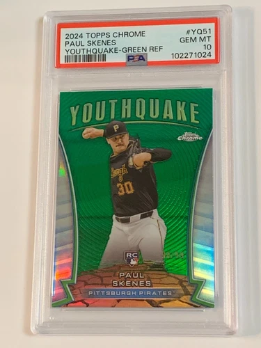2024 Topps Chrome Youthquake Green Refractor Paul Skenes RC /99 - PSA 10, Gem MT