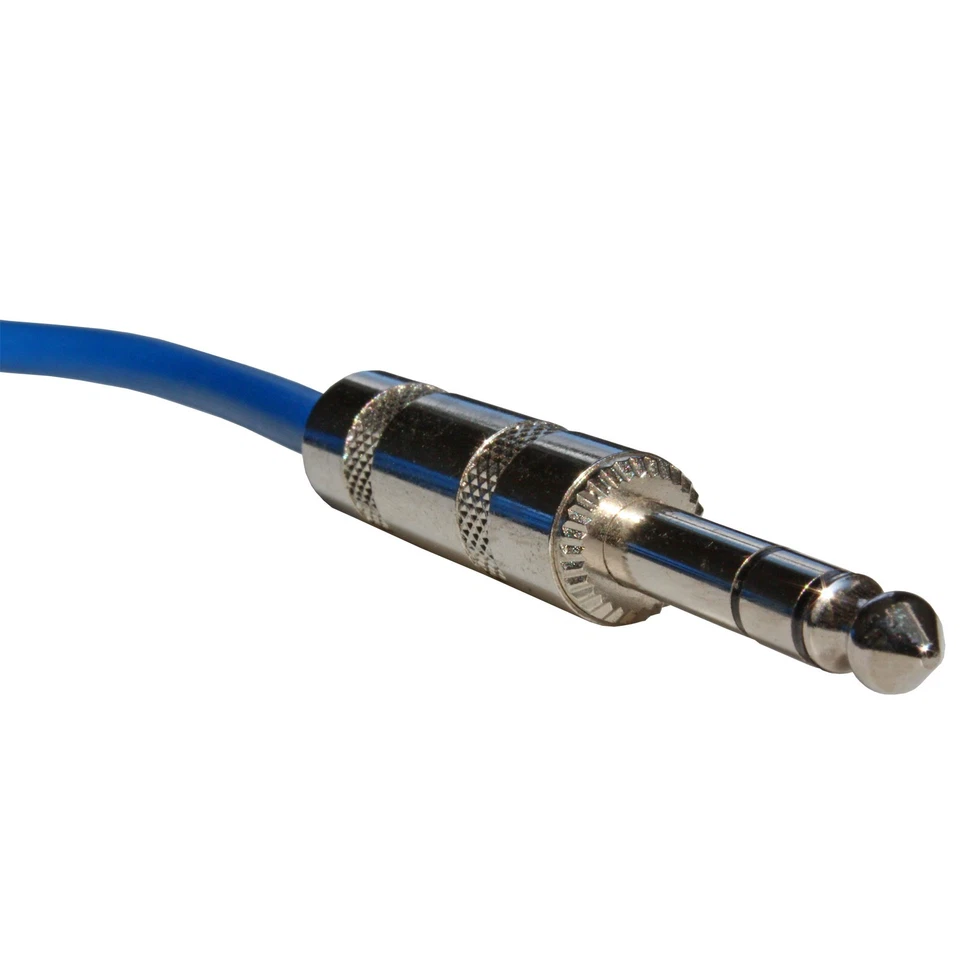 BLUE 3ft foot STEREO TRS 1/4 balanced audio cable shielded effects fx patch CORD - Image 2 of 2