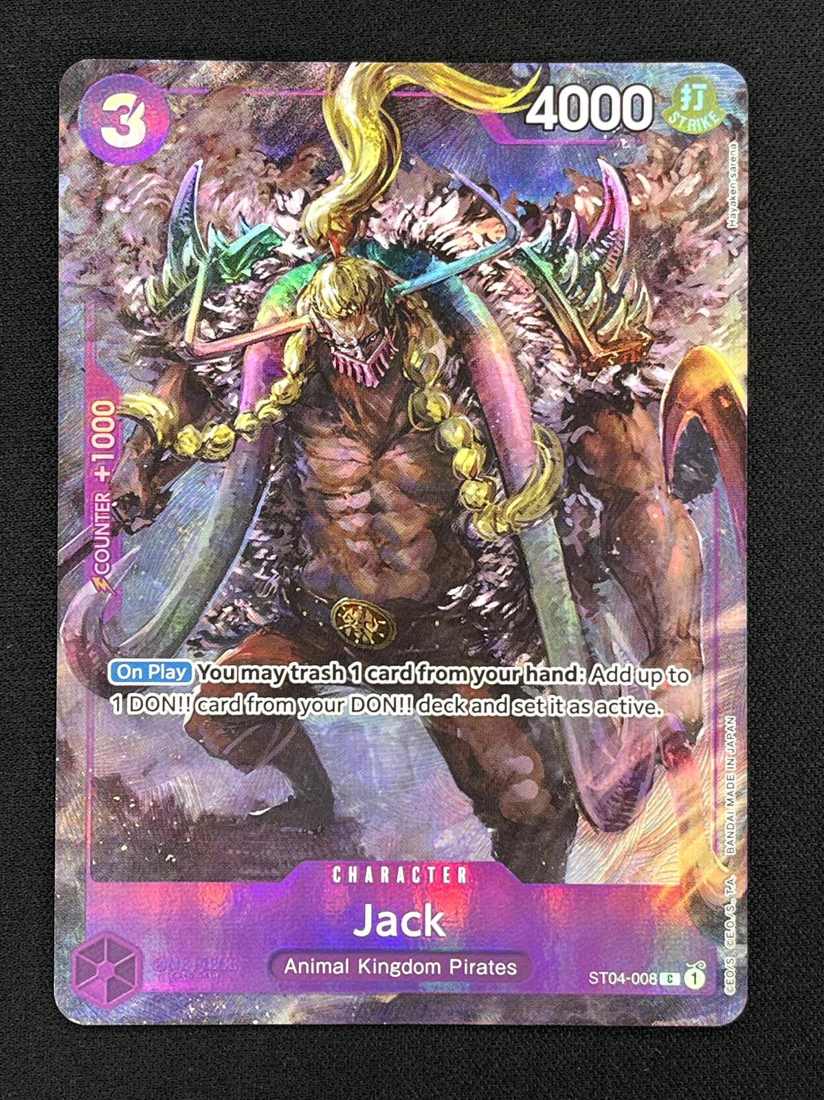 One Piece Card Game Jack Kaido ST04-008 Promo BANDAI CARD GAMES Fest 23-24