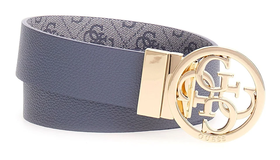 GUESS Noelle Nolana Belt W85 Gürtel Slate Logo creme blaugrau Neu - Bild 2 von 3