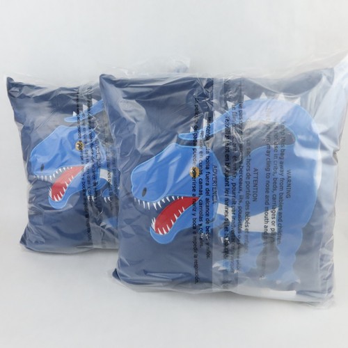 Dinosaur Velociraptor Throw Pillow Blue Accent Plush Embroidered Jurassic Lot 2 - Picture 16 of 16