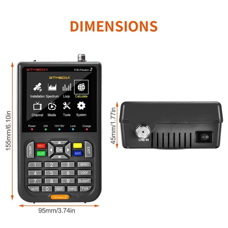 Profi GTMEDIA V8 Finder 2 Satfinder SAT-Messgerät DVB-S/S2/S2X Digital Meter - Bild 3 von 4
