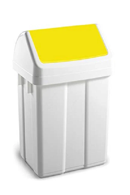 TTS Schwingdeckeleimer 50 Liter mit Schwingdeckel gelb Mülleimer Abfalleimer