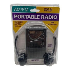 VTG Electro Brand Model 839H AM/FM Portable Radio w/ Headphones BRAND NEW