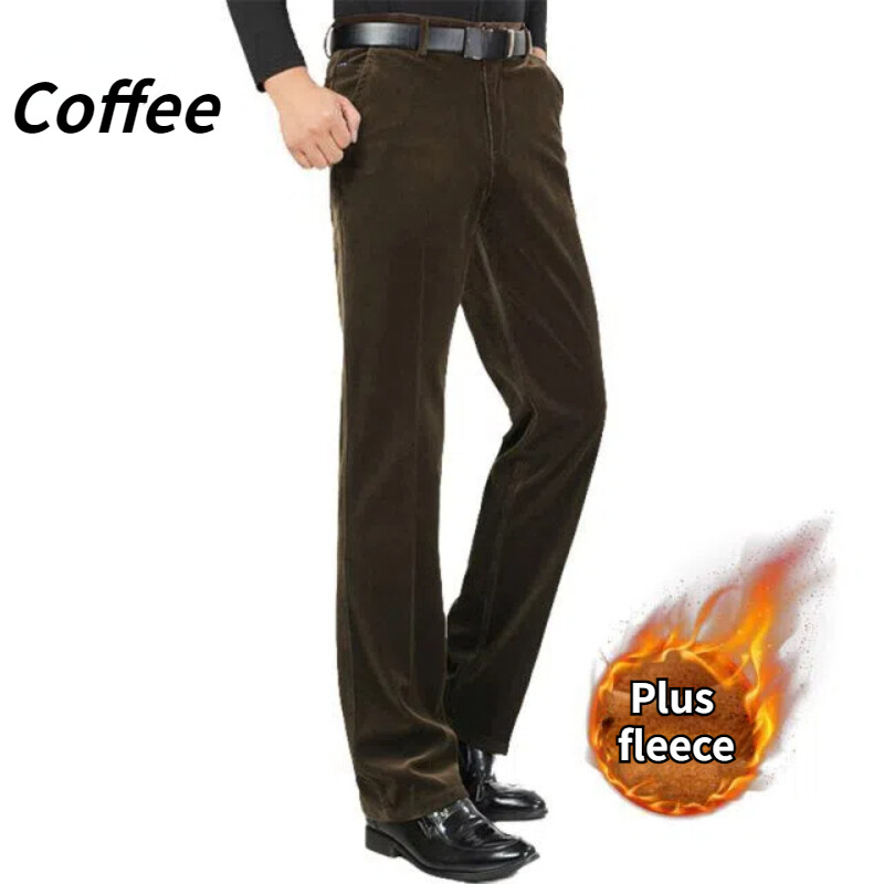 Men Corduroy Pants Straight High Waist Warm Trousers Long Men Corduroy Pants Straight High Waist Warm Trousers Long