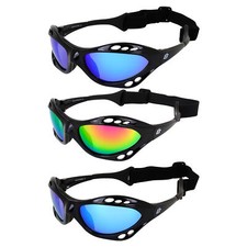 3 Pairs Birdz Seahawk Polarized Sunglasses Black w/ Blue Pink Green Mirror Lens