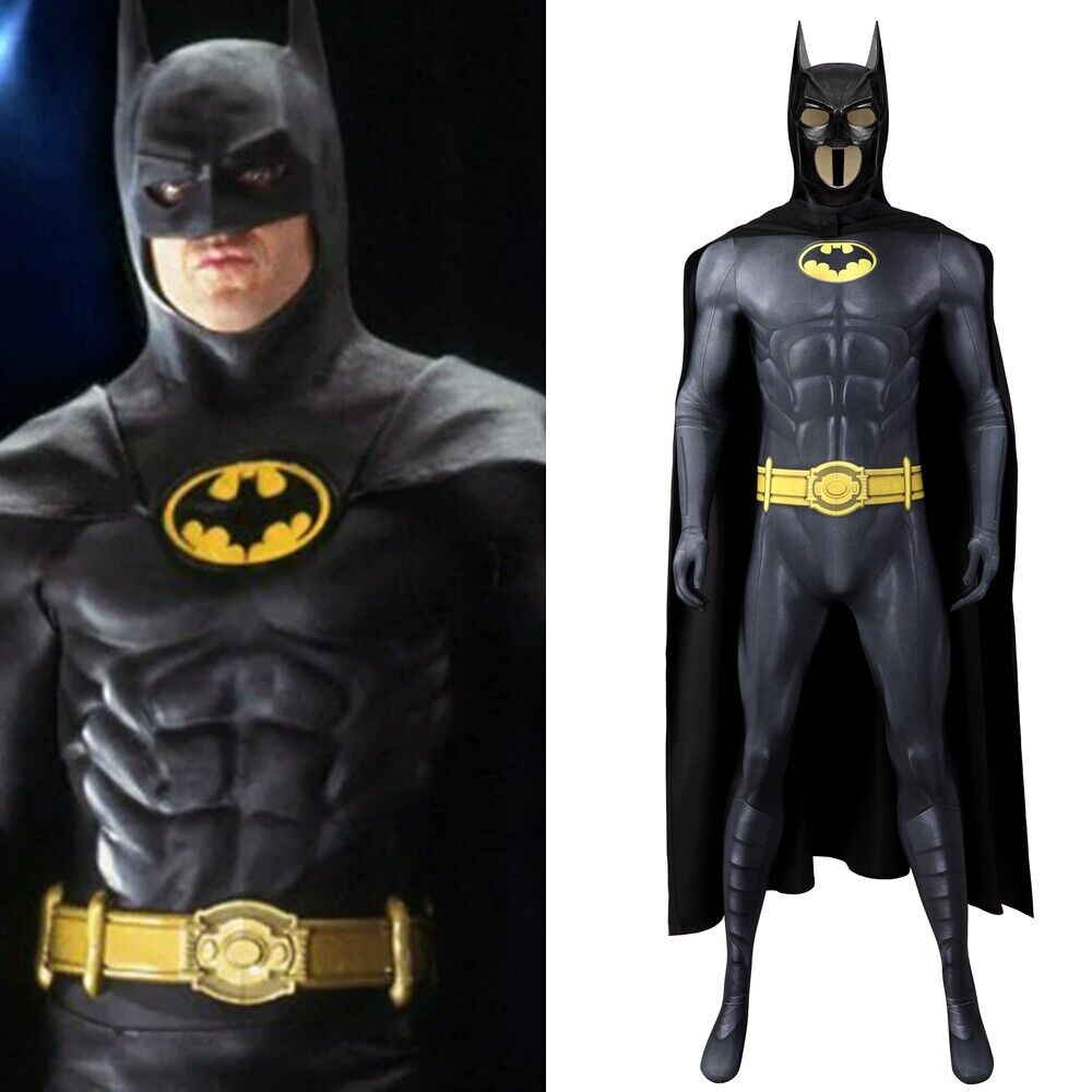 The Flash Batman Bruce Wayne Costume Cosplay Michael Keaton Bodysuit  Handmade | eBay