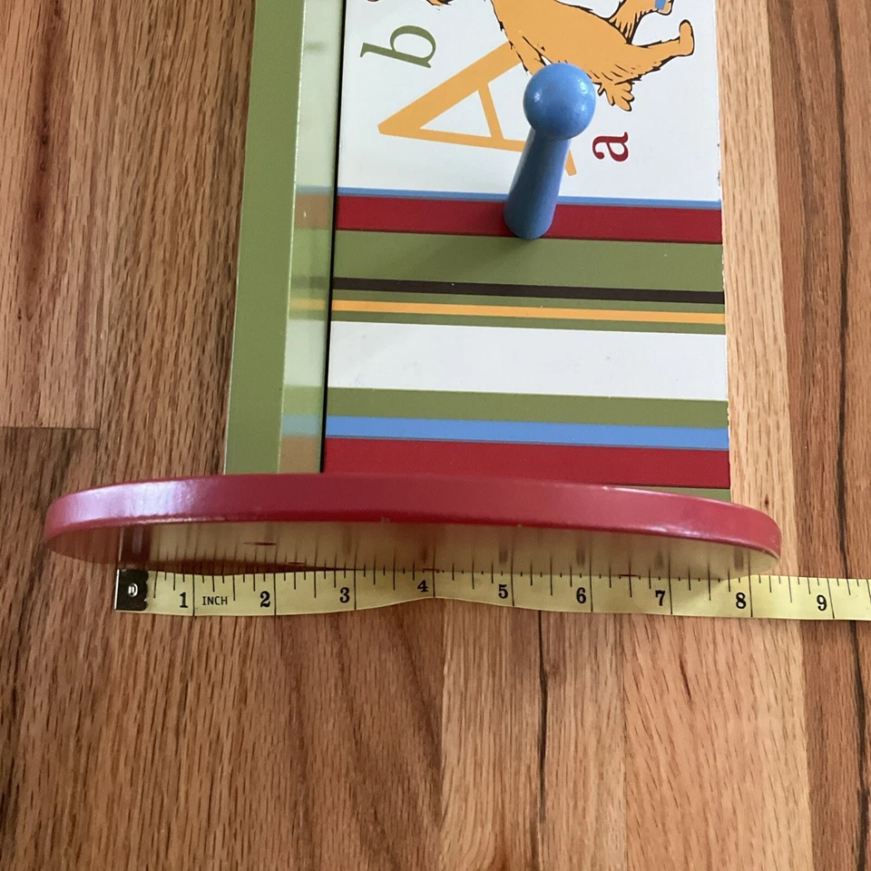 Dr. Seuss ABC Kids Room Shelf Marvin Mooney Dog Green Red Blue Striped 9x19” - Image 3 of 4