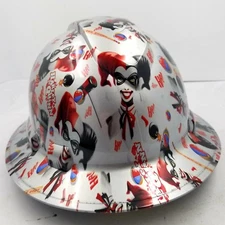 FULL BRIM Hard Hat custom hydro dipped , NEW HARLEY QUINN JOKER BATMAN NEW 