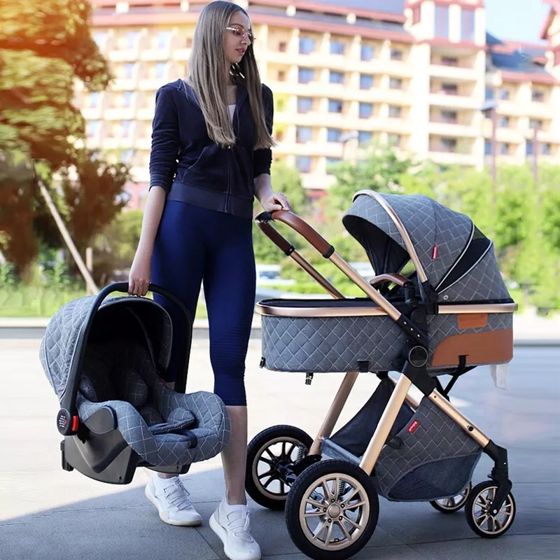 Wagon Stroller Prams 3-In-1 Baby Stroller With Portable Basket Infant  Carriage