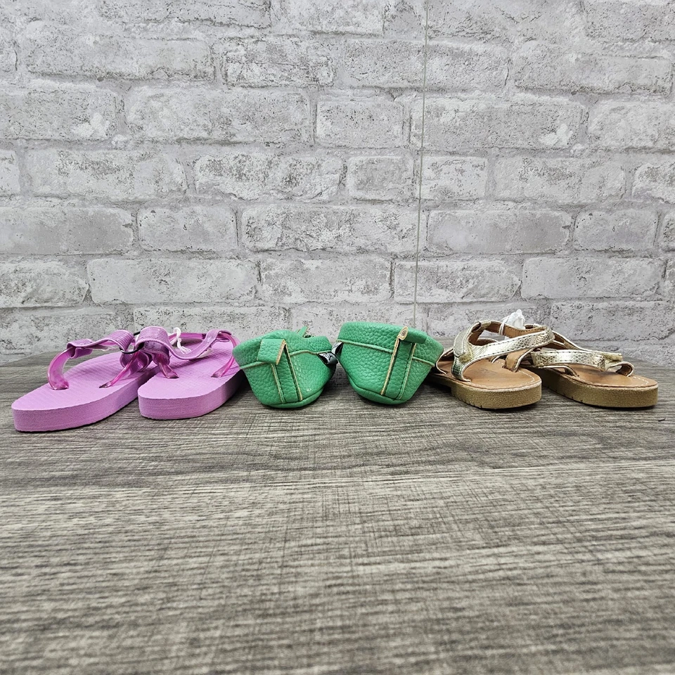 Lote de 3 sapatos infantis femininos tamanho 4 9-12 meses - Imagem 3 de 4