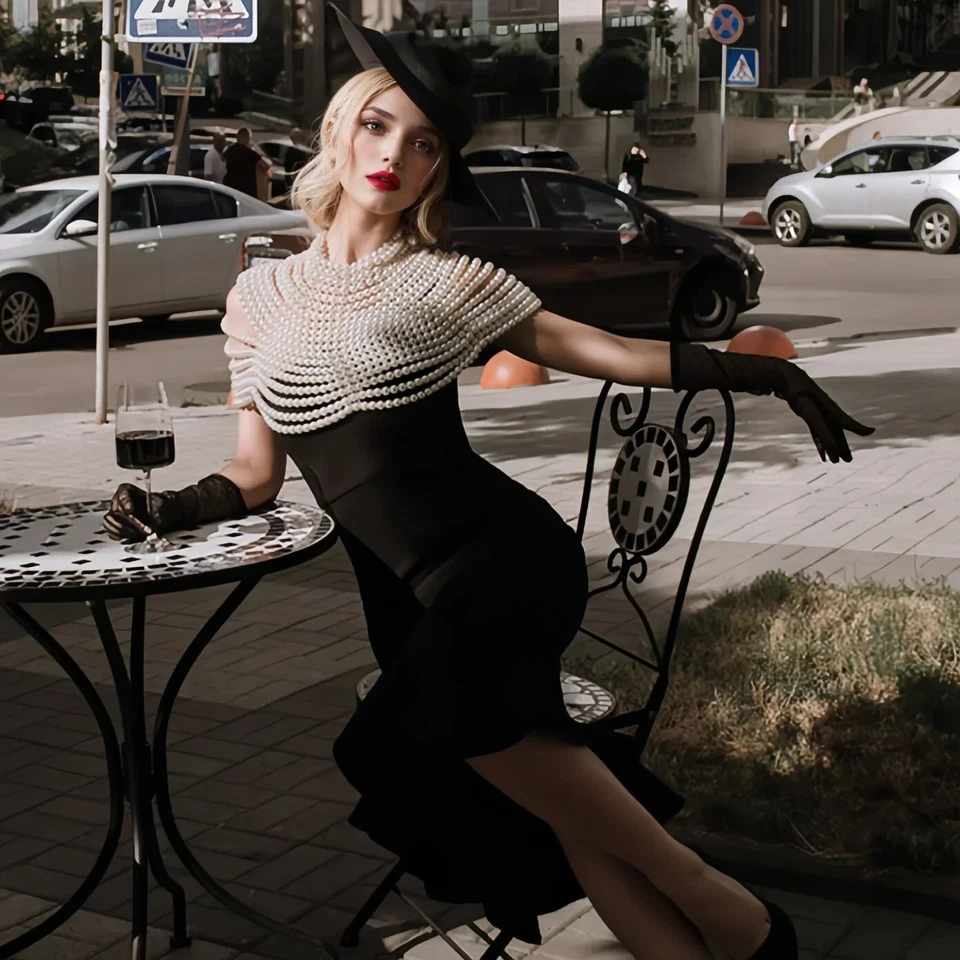 Luxury Pearls Shoulder Chain Bridal Bolero Necklace Shawl Wedding Accessories - Image 3 of 4