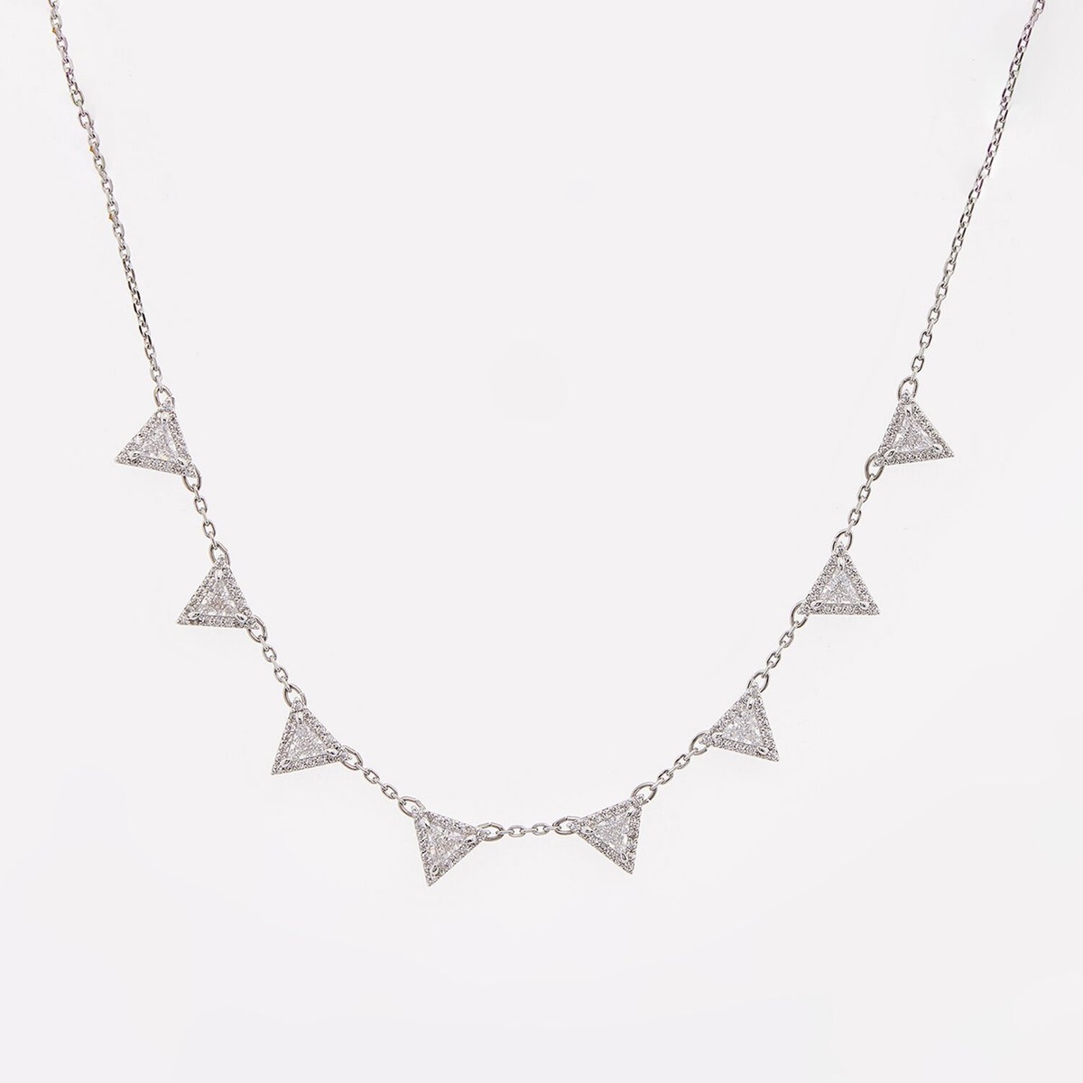 SWAROVSKI Ortyx necklace Triangle cut White Rhodium plated