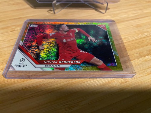 JORDAN HENDERSON 2021-22 TOPPS JADE UEFA #16 GOLD REFRACTOR /50 LIVERPOOL FC - Picture 2 of 3