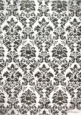 Reispapier für Decoupage Decopatch Scrapbook Bastelblatt Schwarzweiß Tapete