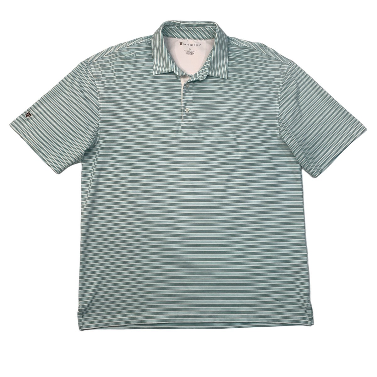 Oxford Golf Polo Shirt Mens XL Extra Large Waterfall Striped