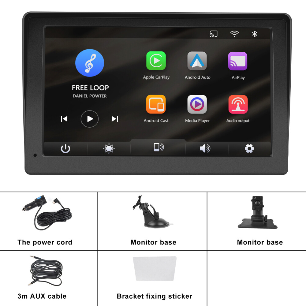 7" Portable Car Radio Wireless Apple Carplay Android Auto Bluetooth