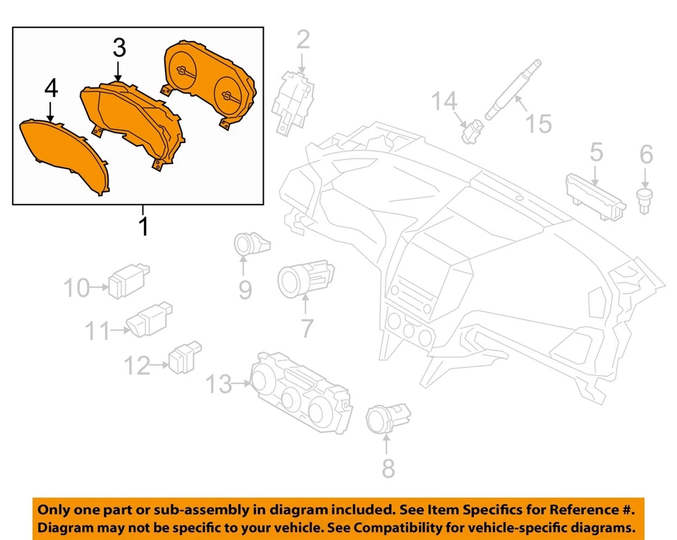 Medidor de velocímetro usado se adapta a: Subaru Impreza Cluster 2017 2,0 L mercado de EE. UU. MPH sin Foto 3 de 4