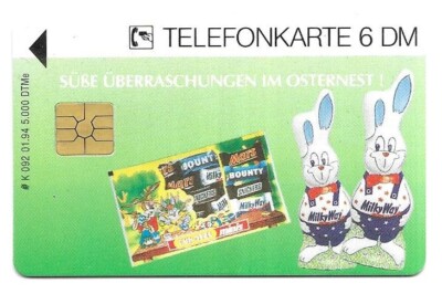 RARE / PHONE CARD - SNICKERS TWIX BOUNTY MARS CHOCOLATE RABBIT / PHONECARD