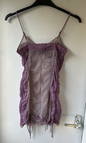 Urban Outfitters Purple Lilac Marina Sheer Ruched Mini Dress Size XS - Picture 13 of 16