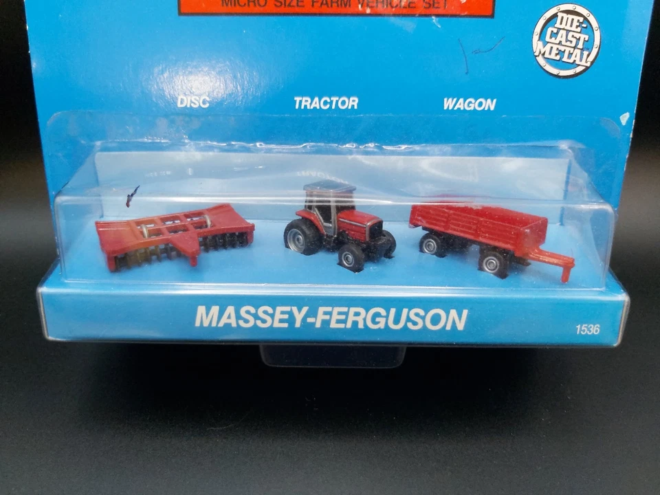 1990 Ertl  Replica Farm Machines Micro Size Set Massey-Ferguson New in Package - Image 2 of 4